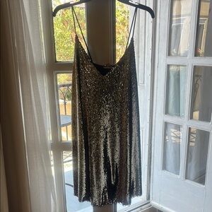 ZARA Silver Sequin Dress